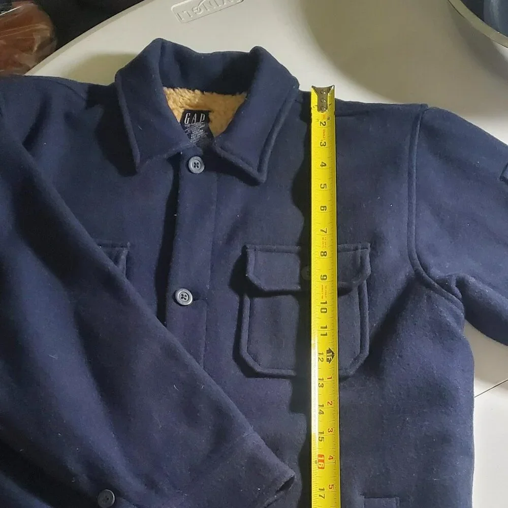 GAP Navy Kids Button-Front Pea Coat